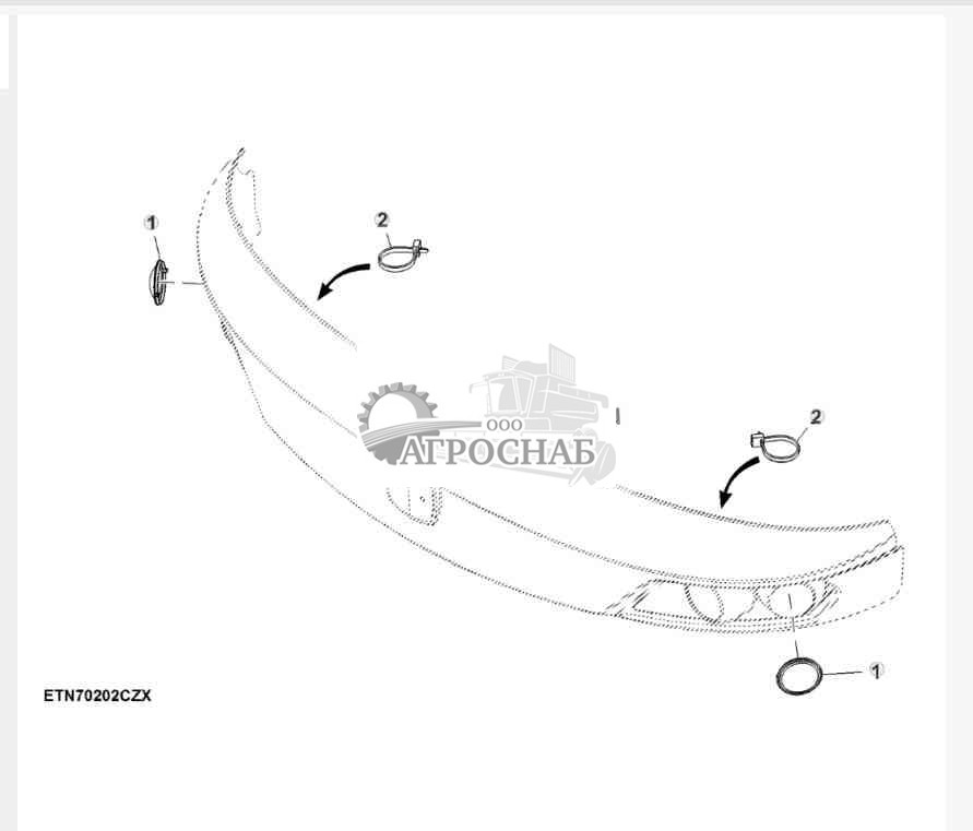 Наружные крышки фонарей нижней облицовочной панели 
